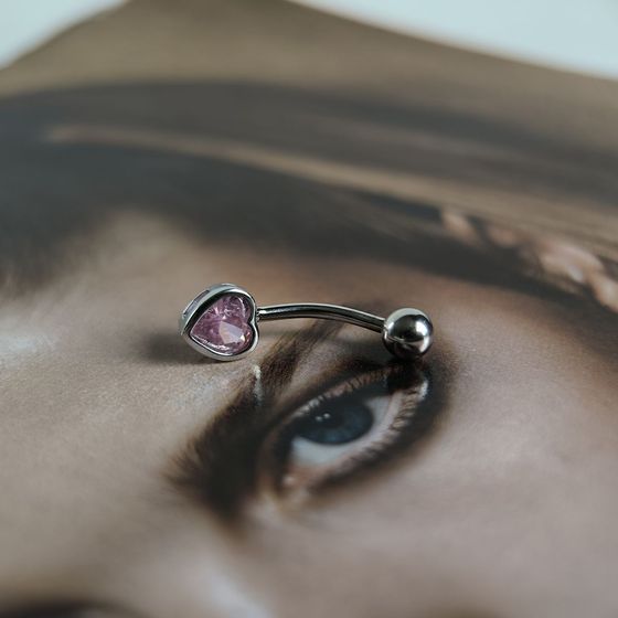 Серебряный пирсинг с фианитами