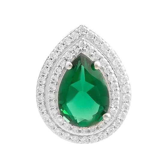 Silver pendant with emerald nano 2.238ct