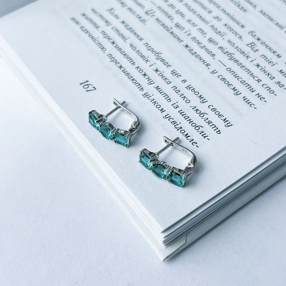 Серебряные серьги с аквамарином nano 2.882ct