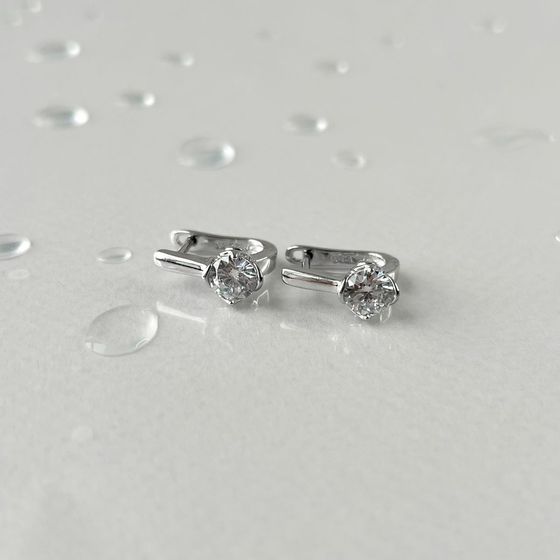 Silver Earrings with Fianites
