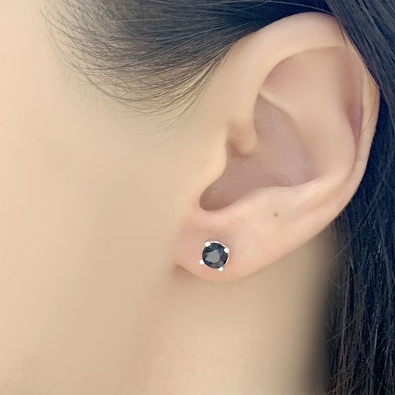 Серебряные серьги с сапфиром 1.357ct