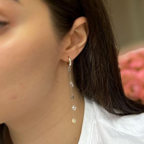 Silver Earrings with Fianites