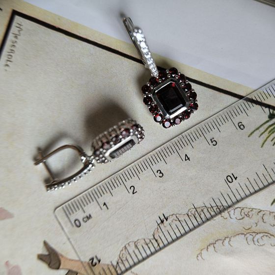 Срібні сережки з гранатом 10.49ct