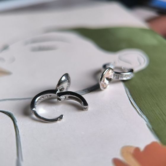 Silver Earrings with Fianites