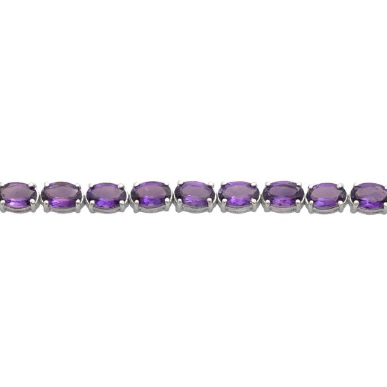 Silver bracelet with amethyst