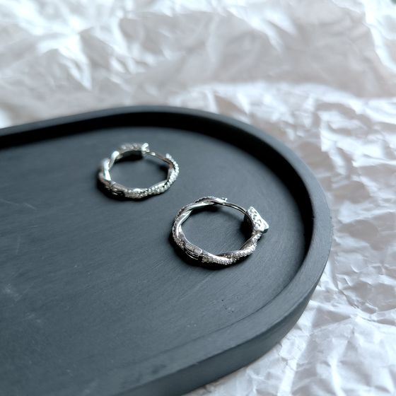 Silver Earrings with Fianites