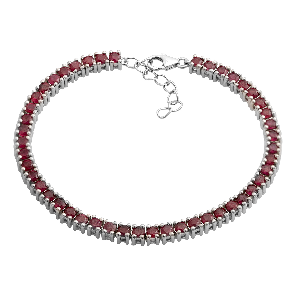 Серебряный браслет с рубином 7.707ct