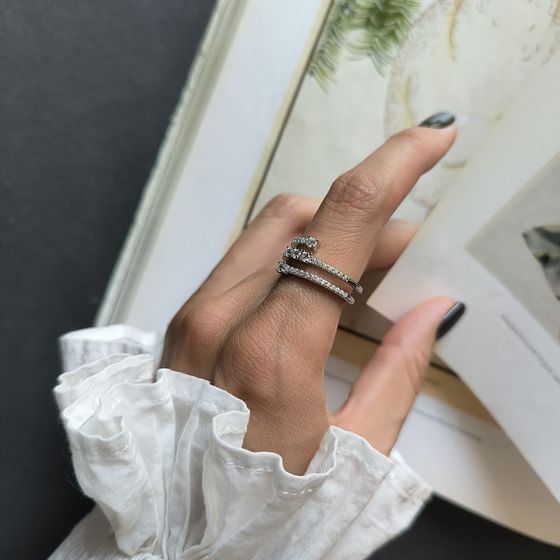 Silver Ring with Fianites