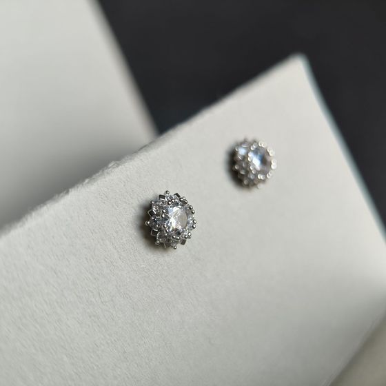 Серебряные серьги с фианитами