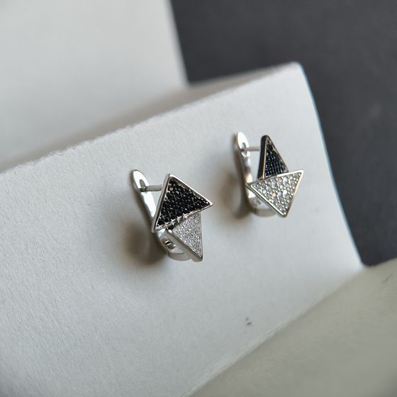 Silver Earrings with Fianites