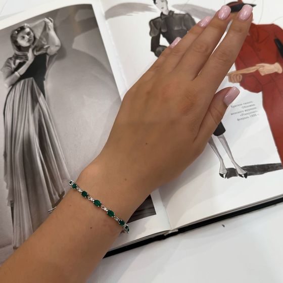 Серебряный браслет с агатом 6.142ct