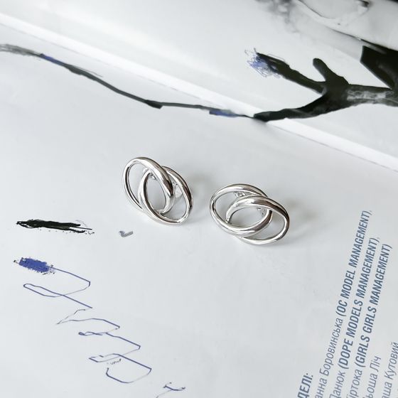 Silver earrings without stones