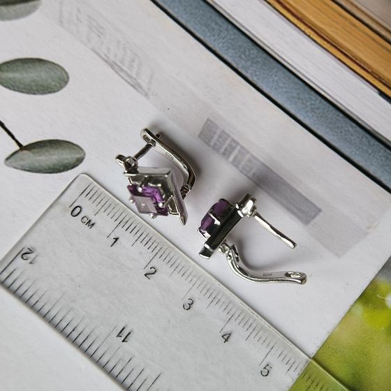 Серебряные серьги с александритом 4.625ct