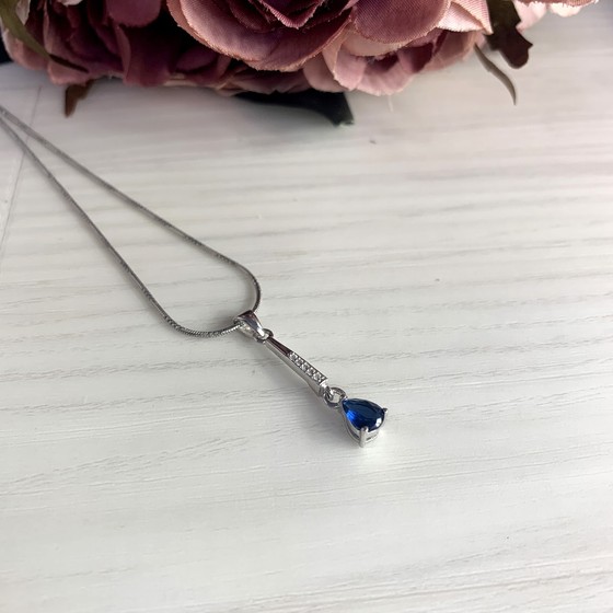 Серебряная подвеска с сапфиром nano 1.643ct