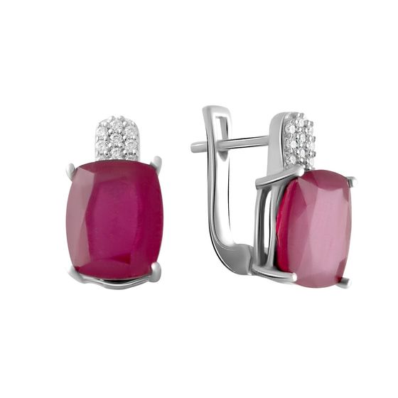 Серебряные серьги с рубином