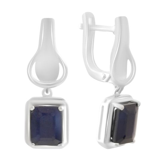 Срібні сережки з сапфіром 5.218ct