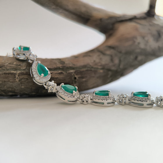 Серебряный браслет с агатом 7.282ct