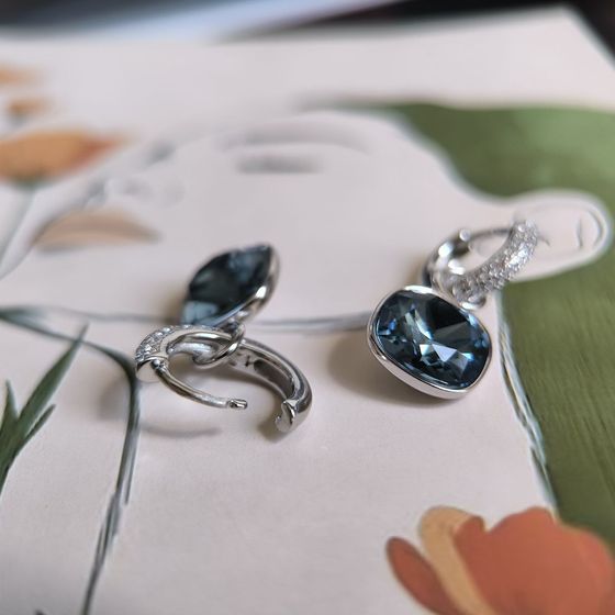 Silver Earrings with Fianites