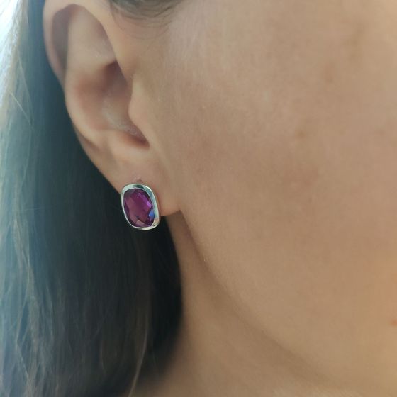 Серебряные серьги с александритом 7.567ct