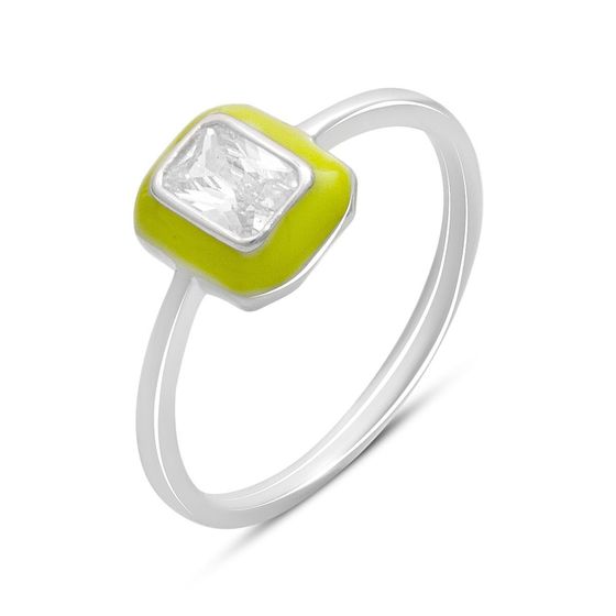 Silver ring with phianites, semallu