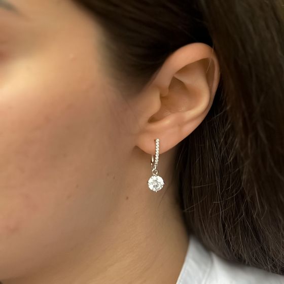 Silver Earrings with Fianites