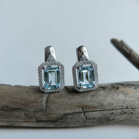 Срібні сережки з топазом 6.572ct