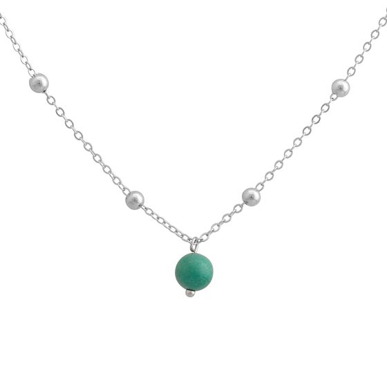 Silver necklace with turquoise
