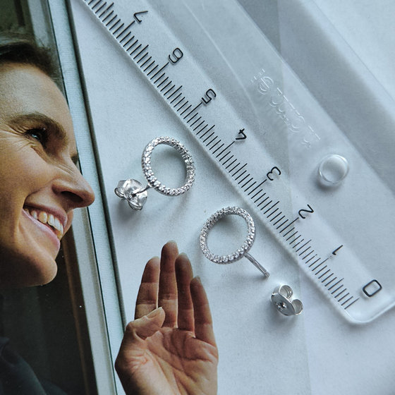 Silver Earrings with Fianites