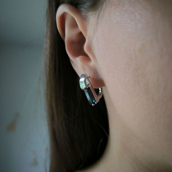 Серебряные серьги с топазом Лондон Блю 4.392ct