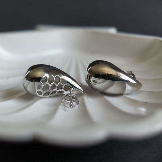 Silver earrings without stones