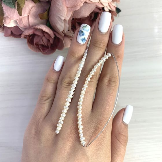 Серебряные серьги с жемчугом