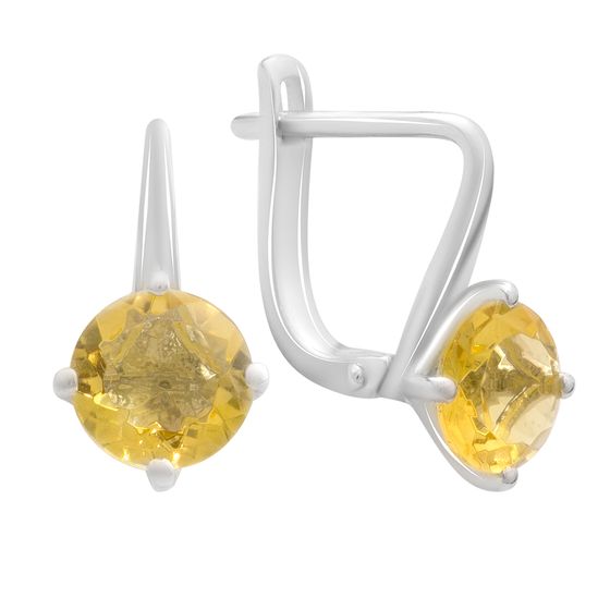 Silver earrings with citrine nano