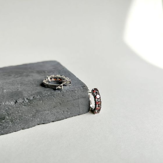 Серебряные серьги с гранатом 3.2ct