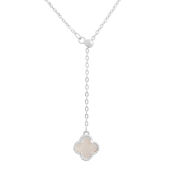 Silver necklace with mother-of-pearl