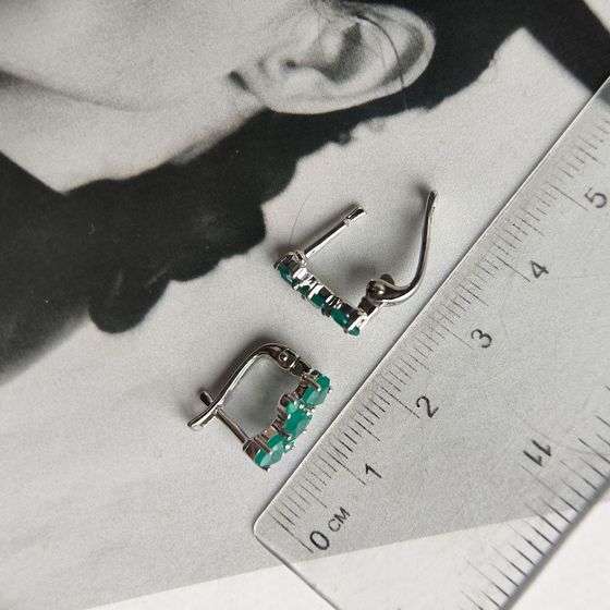 Серебряные серьги с агатом 1.416ct