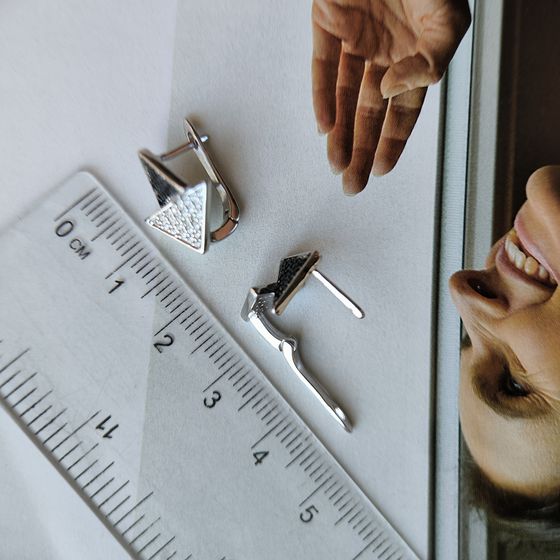 Silver Earrings with Fianites