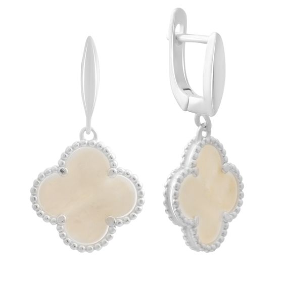 Silver earrings with mother-of-pearl