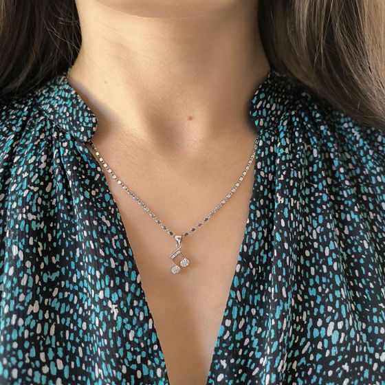 Серебряная подвеска с фианитами