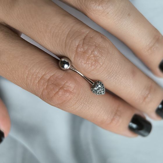 Серебряный пирсинг с фианитами