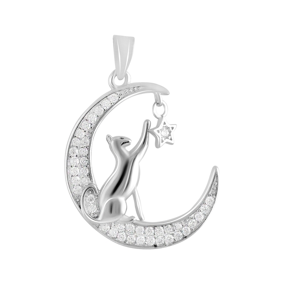 Silver pendant with phianites