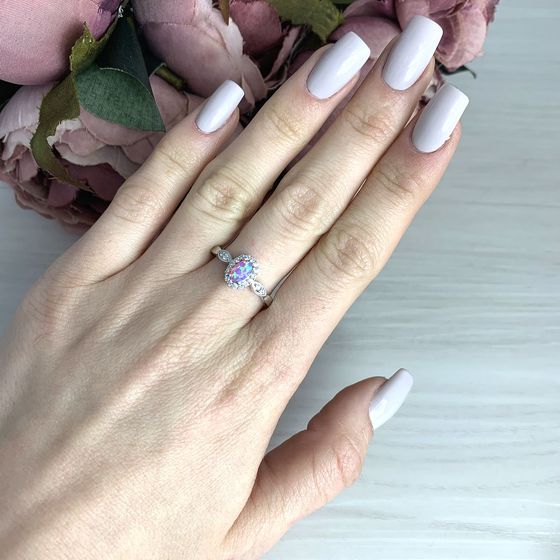 Серебряное кольцо с опалом 0.17ct