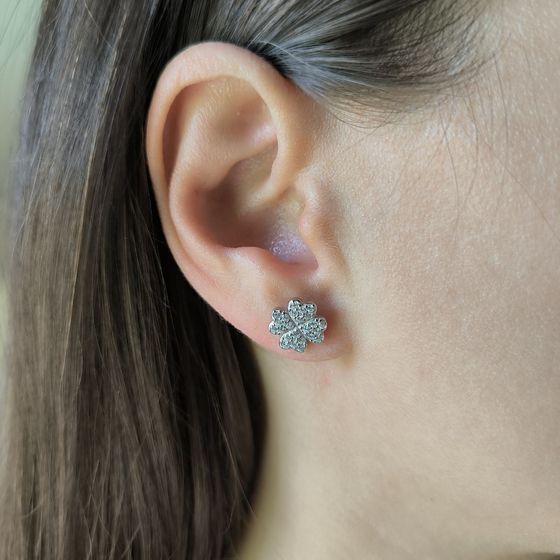 Silver Earrings with Fianites