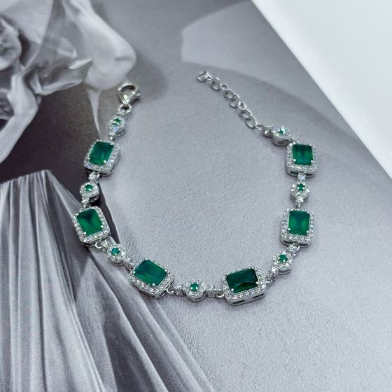 Серебряный браслет с агатом 8.955ct