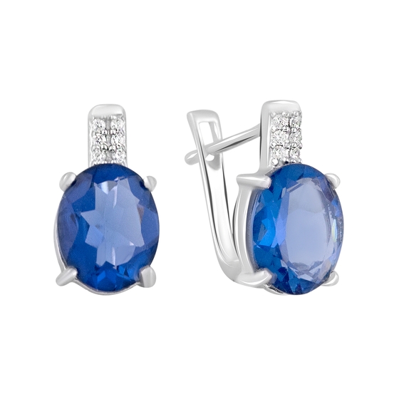 Серебряные серьги с танзанитом nano