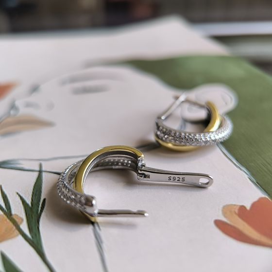 Silver Earrings with Fianites