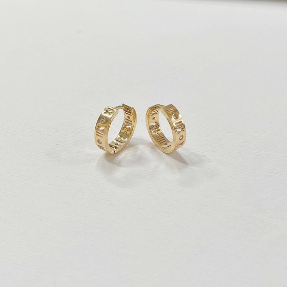 Золоті сережки з фіанітами 0.1ct