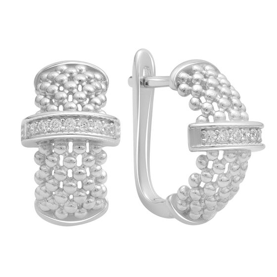 Silver Earrings with Fianites