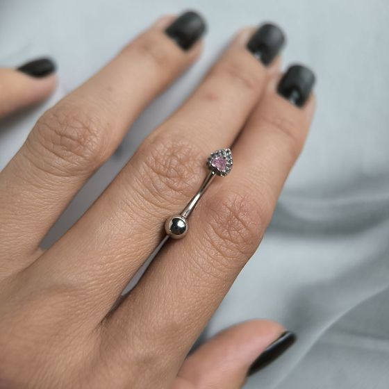 Серебряный пирсинг с фианитами