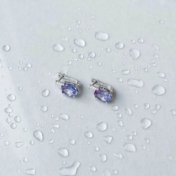 Серебряные серьги с александритом 6.582ct