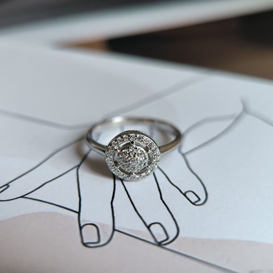 Серебряное кольцо с фианитами